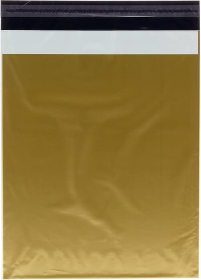 Verzendzakken voor Kleding - 100 stuks - 33.5x43cm - Goud Verzendzakken Webshop - Verzendzakken plastic met plakstrip