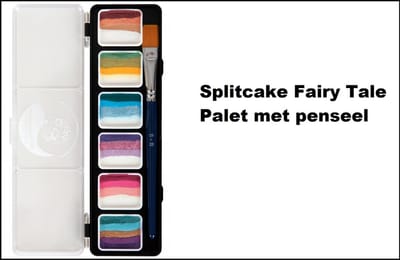 PXP Splitcake Fairy Tale Palet met penseel - Ilse Kuster - Schmink festival thema feest fun party one stroke palet 6 x 6 gram