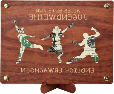 Houten Geldcadeaus voor Jeugdige Wijdingen, Originele Verpakkingen met Wenskaarten voor Jongens en Meisjes