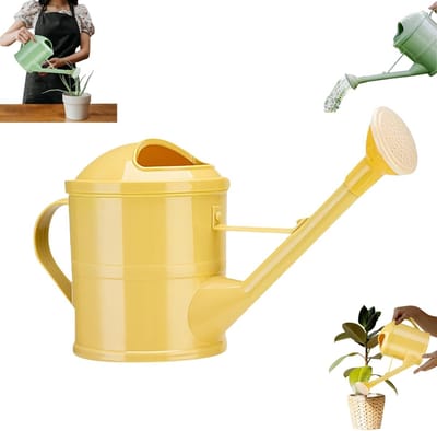 1,5 Gallon Grote Tuinkan met Lange Tuit - Watergieter voor Planten Binnen en Buiten - Ergonomisch Handvat voor Balcony Tuin Kas en Thuis - Geel