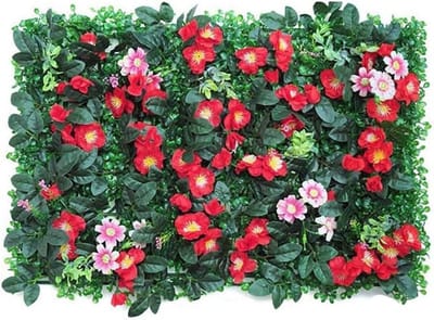 Kunstgras paneel - Decoratieve mat - Muurdecoratie - Realistisch gebladerte - 40 x 60 cm - Groen