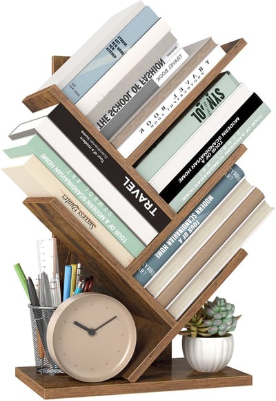 VASAGLE - Boekenkast - Met 5 Niveaus - Boomvormig Staand Rek - Ruimtebesparend voor Slaapkamer Woonkamer Kantoor