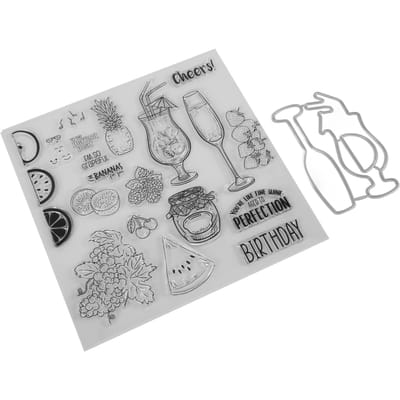 Clear Stempel Kit Unieke Vorm Decoratieve Transparante Sjabloon Embossing Snijmal Set voor DIY white