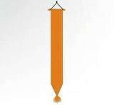 Oranje wimpel 17x170cm met kwast voor vlag 100x150cm