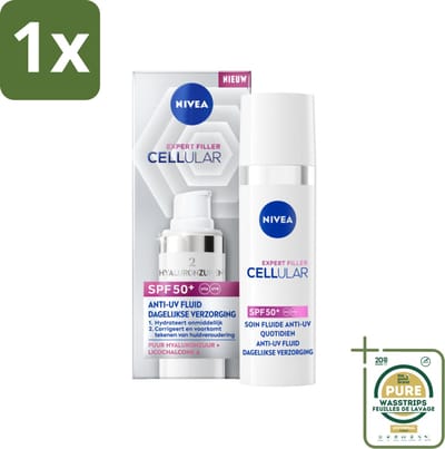 1 x Nivea - Cellular - Expert Filler SPF50+ Serum - Met Hyaluronzuur en SPF - 30 ml- Anti-aging Serum - SPF50+ Serum - Hyaluronzuur Serum - Zonbescherming Serum - Huidverjonging