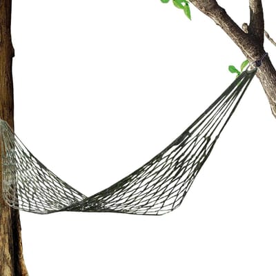 Gaas Hangmat - Nylon Schommelbed - Buiten Ontspannen - Ergonomisch Comfort - 250x150cm - Legergroen