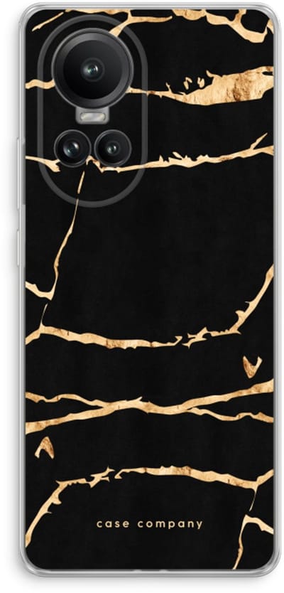 Case Company® - Hoesje geschikt voor Oppo Reno 10 Pro hoesje - Gouden marmer - Soft Cover Telefoonhoesje - Bescherming aan alle Kanten en Schermrand