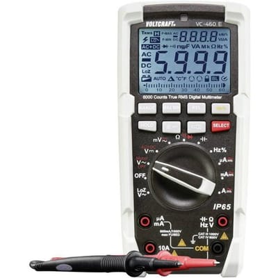 VOLTCRAFT VC-460 E Multimeter Kalibratie (ISO) Digitaal Sproeidicht (IP65) CAT III 1000 V, CAT IV 600 V Weergave (counts): 6000
