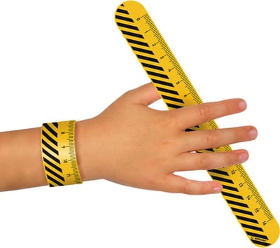 Amscan - Slap Bracelets Construction Part, 24 cm - 8 stuks