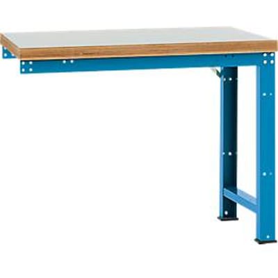 Manuflex aanbouw-werkbank Profi standaard, tafelblad kunststof, 1250 x 700 mm, lichtblauw