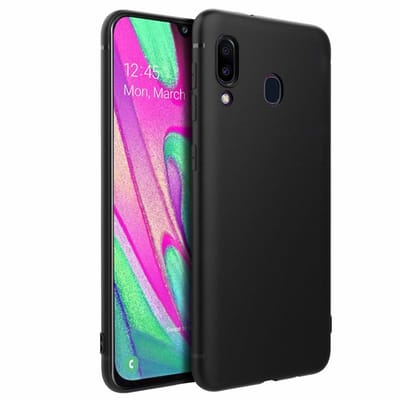 Ntech Hoesje Silicone Hoesje Flexible & Scratch Resistent TPU Case Hoesje Geschikt Voor Samsung Galaxy A40 - Zwart