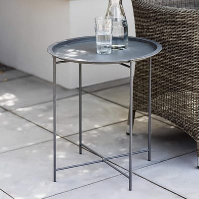 Bistro Tafel - Buiten Tafel - Terras Gebruik - Afneembare Lade - H52 x B46cm - Houtskool Mat