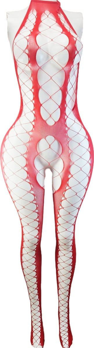 BamBella ® - Panty pak -Onesize - body suit - Dames - Onesize - Erotische jumpsuit van kant lingerie Rood