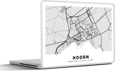 Laptop sticker - 17.3 inch - Plattegrond - Hoorn - Nederland - 40x30cm - Laptopstickers - Laptop skin - Cover - Stadskaart