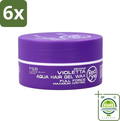Red One - Haarwax - Quicksilver - Aqua Hair Gel Wax - Voor Sterke Hold & Glans - 150 ml - Voordeelverpakking - 6 stuks - Haarwax - Haartypen