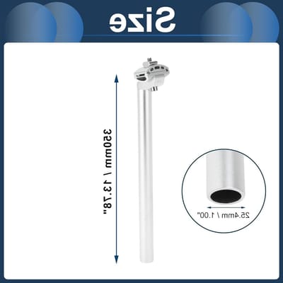 Verstelbaar Fietszadel van Aluminiumlegering 25,4 x 350 mm, Zilverkleurig en Comfortabel voor Fietsen