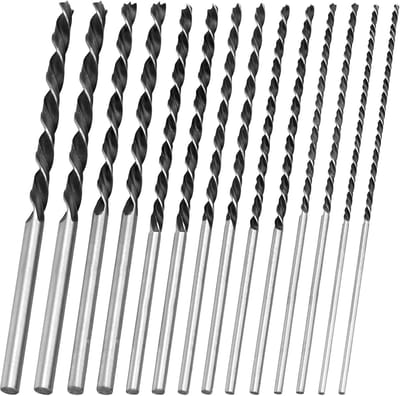 SnelShoppen - 14-delige Houtborenset met Slangenboor - Spiraalboren voor Houtbewerking - Diameter 4-12 mm, Lengte 300 mm - Perfect voor Klussen, Hobby
