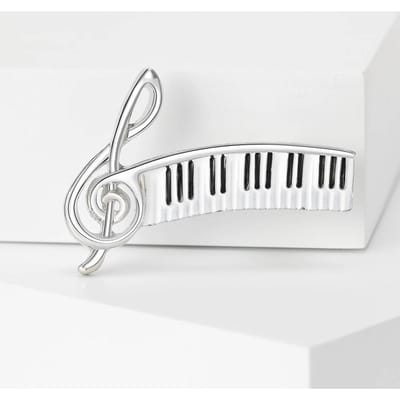 Broches de Piano à la mode pour femmes, Instrument de musique, broche décontractée, bijoux cadeaux argenté