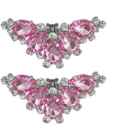 Schoenclips- Roze- Zilverkleur- Schoenversiering- Trouwen- Charme Bijoux
