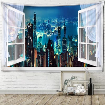 Zeegezicht Wandtapijt Wandhanger Boheemse Kunst Woonkamer Raam Schilderij Eenvoudige Noordse Woondecoratie 150X130 CM