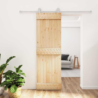 vidaXL - Schuifdeur - 70 - x - 210 - cm - Massief - Pine - Hout - (Onbehandeld)