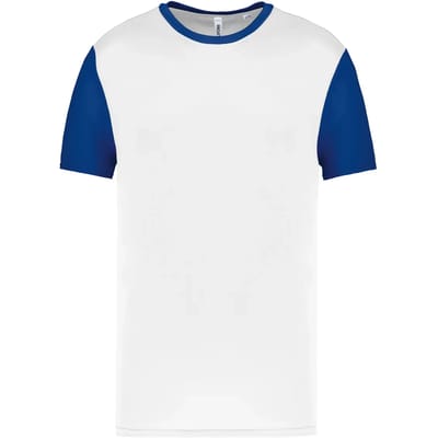 SportSportshirt Kind 10/12 years (10/12 ans) Proact Ronde hals Korte mouw White / Dark Royal Blue 100% Polyester