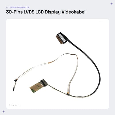 Dailygoods- LCD Display Kabel 30-pins - LVDS Videokabel - Compatibel met MSI MS17F1 K1N-3040115-H39 - Hoogwaardige Kwaliteit - Artikelnummer K1N-3040115-H39 - Beeldschermkabel