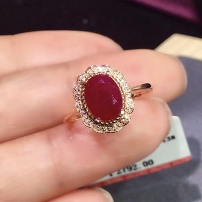Klassieke Prachtige Oude Gouden Ambacht Ingelegd Dieprode Edelsteen Bloem Ringen Voor Vrouwen Luxe En Opvallende Bruiloftssieraden Verstelbaar resizable brown