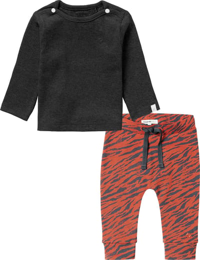 Noppies - Kledingset - 2delig - Broek Orinoco Ginger - Shirt Natal Grey - Maat 74