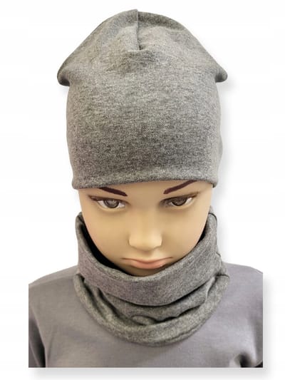 Dartomik - Babykleding Set - Muts en Sjaal - Grafiet Melange - 40-44