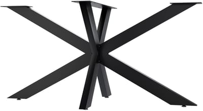 CLP Biloxi tafelpoten - metaal - voor doe-het-zelf - Hoogte 71 cm - Stervormig tafelframe van gepoedercoat staal - zwart 150x78 cm