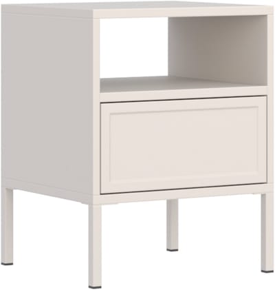 Selsey Velveto – nachtkastje met lade en open vak, cashmere, 45 cm