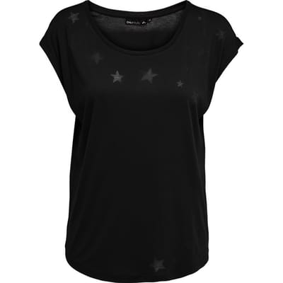 Only Play Adine Curved Burnout Shirt Dames Sporttop - Zwart - Maat M