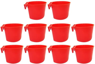 Kippenwaterbeker - Vogelvoederbak - Dieren Voeden - Weerbestendig ABS - 9 x 9 x 27 cm - Rood