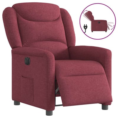 vidaXL - Fauteuil - verstelbaar - elektrisch - stof - wijnrood