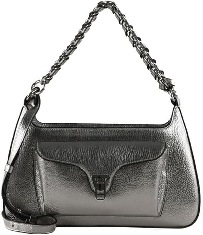 COCCINELLE Leren schoudertas Beat Generatio Shoulder Bag Steel zilverkleurig