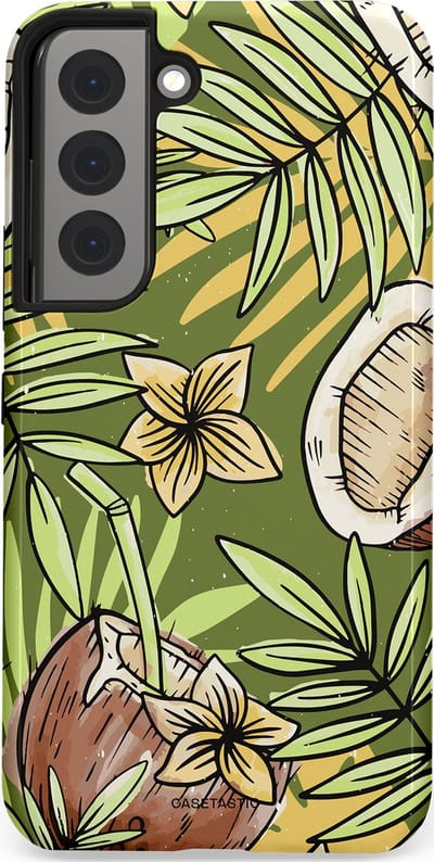 Casetastic Hoesje Geschikt voor Samsung S22 - Stijlvolle Beschermende Duo-layer Case - Kokos Chill