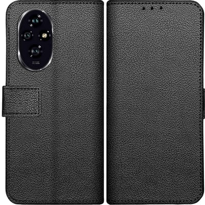 Just in Case hoesje geschikt voor Honor 200 Hoesje met Pasjeshouder - Bookcase Classic - Zwart