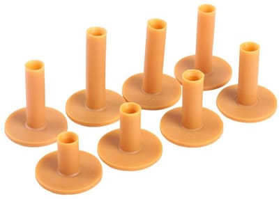 Dailygoods- Tees Set van 8 Stuks - Rubber Tees - Verschillende Maten 35mm/42mm/54mm/60mm/65mm/70mm/75mm/80mm - Duurzaam - Herbruikbaar - Geschikt voor Binnen/Buiten - Golftees