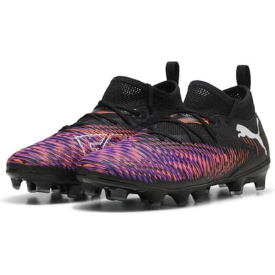 Puma Future 8 Ultimate Match voetbalschoenen voor kinderen (kunstgras) (Zwart/Paars)