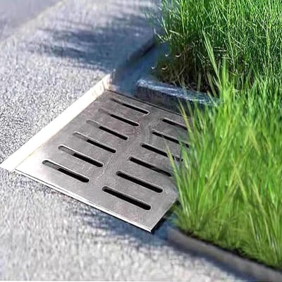 Afvoerrooster - Gootafvoer - Snelle Waterafvoer - Hoog Draagvermogen - 10x10x2 cm - Zilver