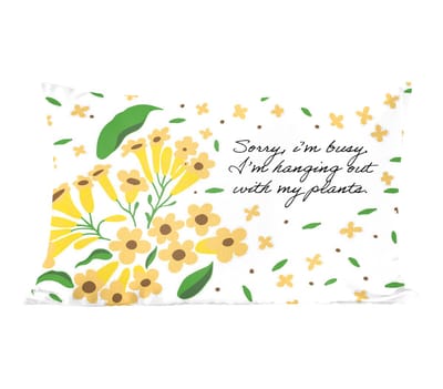 Sierkussens - Kussentjes Woonkamer - 50x30 cm - Quotes - Sorry I'm busy I'm hanging out with my plants - Spreuken