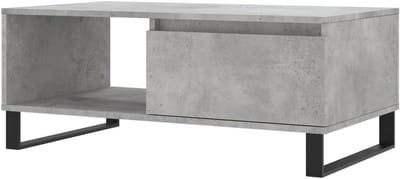 Salontafel Betonlook - Koffietafel Lade - Woonkamer Opbergen - Vochtbestendig Hout - 90x50x36.5cm - Grijs