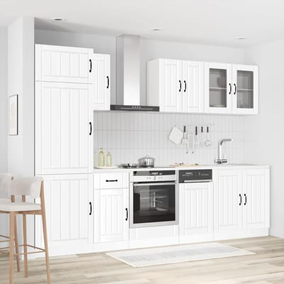 vidaXL - 8-delige - Keukenkastenset - Lucca - bewerkt - hout - wit