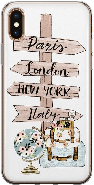 Leuke Telefoonhoesjes - Hoesje geschikt voor iPhone Xs Max - Where to go next - Soft case - TPU - Tekst - Multi