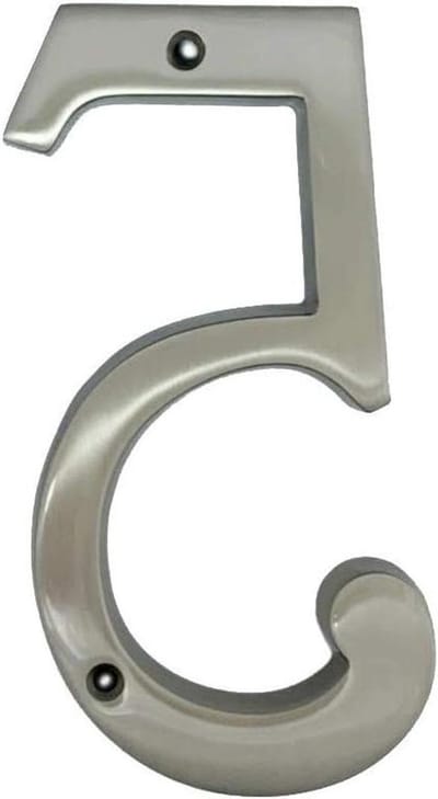 Huisnummer Messing - Cijfer Deur - Huis Markeren - Zwaar Gesmeed - 4 Inch - Mat Nikkel