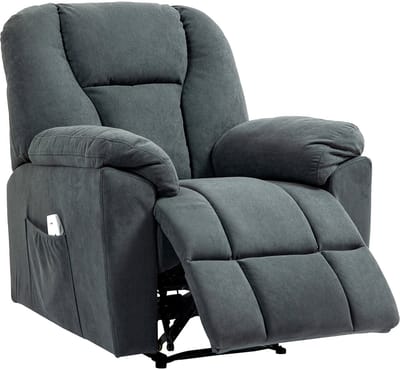 Massagestoel - Relaxfauteuil - Zetel - 1 persoons - Met armleuning - Zeer comfortabel - Elektrisch - Donkergrijs