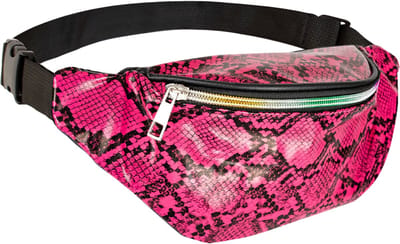 PartyXplosion Carnaval verkleed Heuptasje - slangenprint - roze - volwassenen - foute party