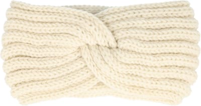 Haarsoires Haarband Twist 10cm – Effen Kleur – Gebreide Stof – Creme - Zachte Knoop Hoofdband - Haaraccessoire voor Dames & Meisjes