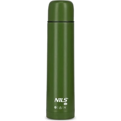 Nils Camp Thermos 1L Groen - Automatische Stop, Dubbele Wand